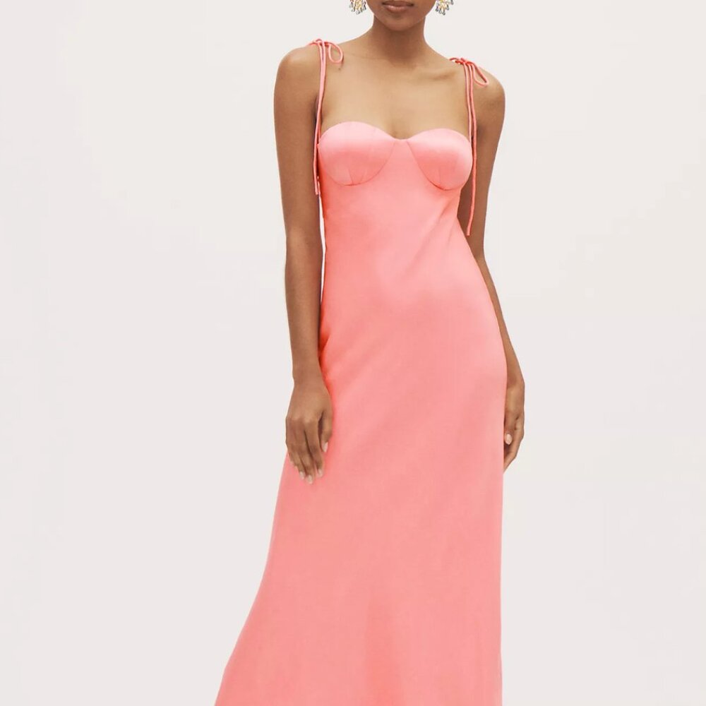 BHLDN Calista Sweetheart Shell Satin Charmeuse Maxi Slip Gown